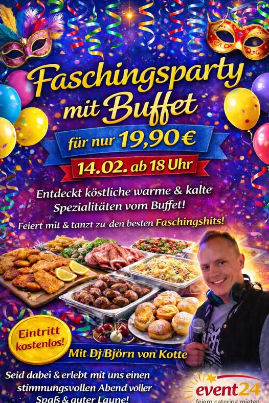 Faschingsparty mit Buffet